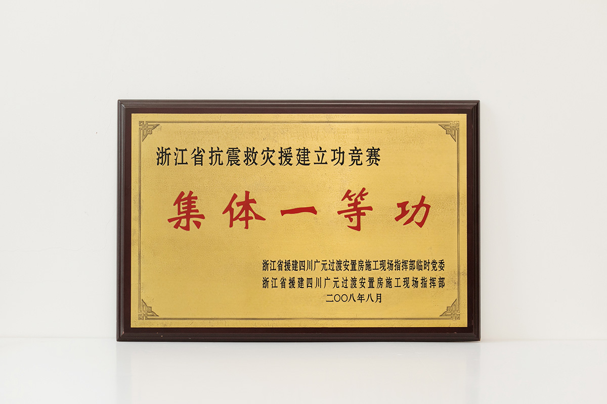 2008年浙江省抗震救災(zāi)援建立功競(jìng)賽集體一等功